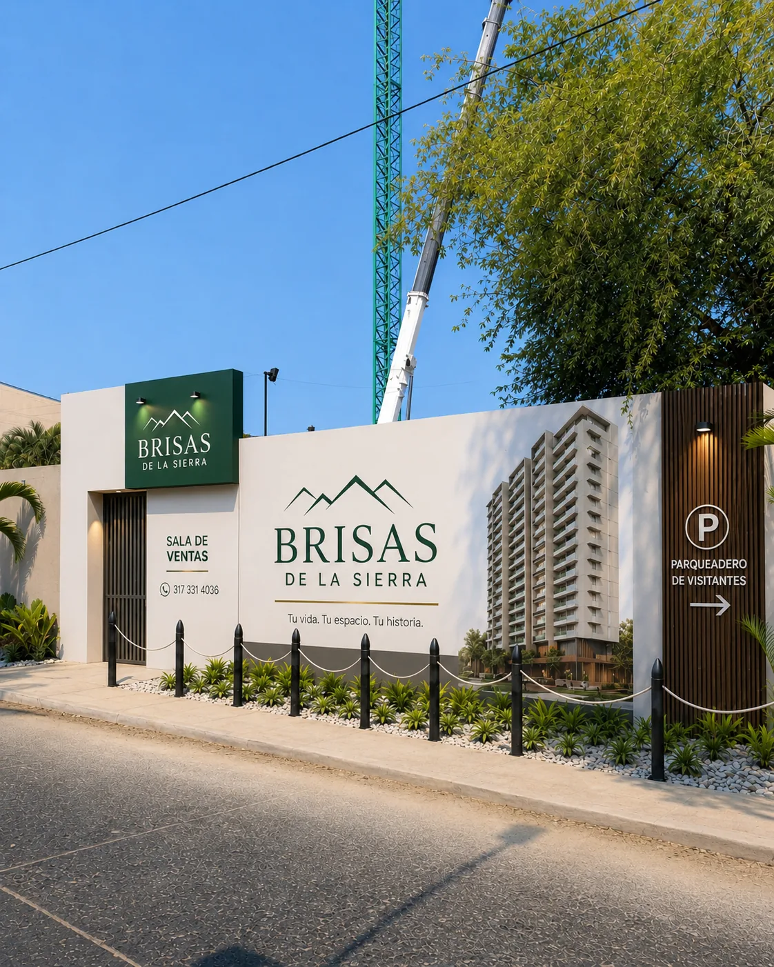 Brisas de la Sierra sala de ventas y cerramiento
